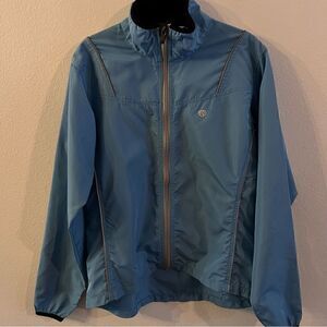 Pearl Izumi Women’s Sz L Windbreaker Reflective Cycling Jacket Full Zip Blue